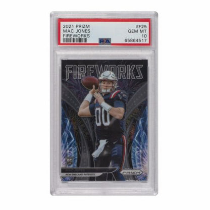 2021 Panini Prizm Fireworks #F25 Mac Jones Patriots RC Rookie PSA 10 GEM MINT