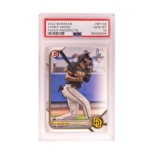 2022 1st Bowman Paper Prospects James Wood PSA 10 GEM MINT San Diego Padres