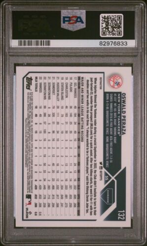 2023 Topps Chrome Oswald Peraza RC Rookie #132 Refractor PSA 9 MINT Yankees