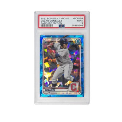 2020 1st Bowman Chrome Oscar Gonzalez Sapphire Edition Gem Mint PSA 9 Guardians