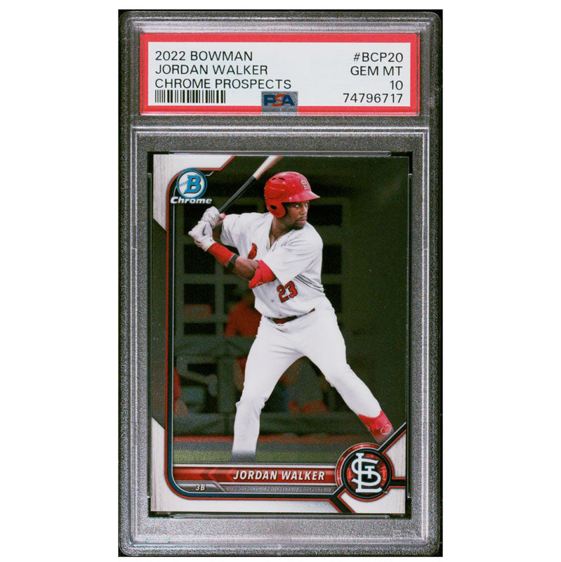 2022 Bowman Chrome Prospects #20 Jordan Walker Stl Cardinals PSA 10 GEM MINT