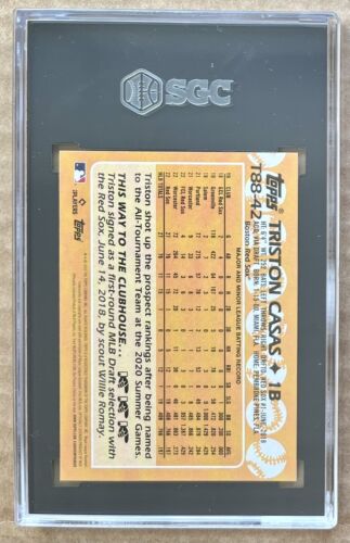 2023 Topps Tristan Casas Rookie #92 RC 1988 Topps SGC Graded GEM MINT 10 Red Sox