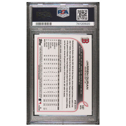 2022 Topps MLB 3D Jarren Duran Rookie RC PSA 9 MINT Boston Red Sox