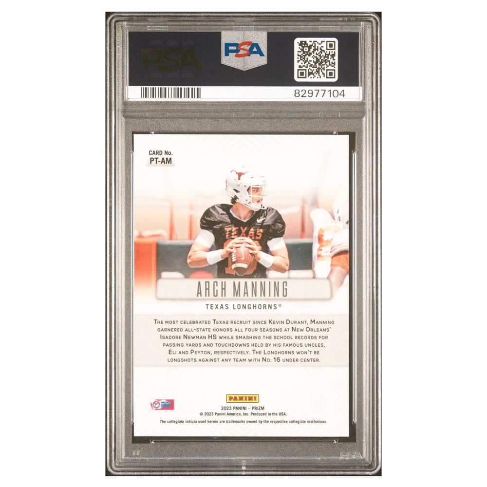 2023 Panini Prizm Throwback Arch Manning Texas Longhorns PSA 10 GEM MINT