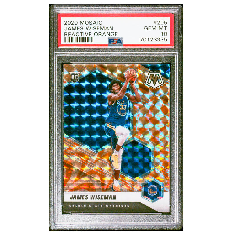 2020-21 Mosaic James Wiseman Rookie RC Reactive Orange Prizm Warriors PSA 10 Gem