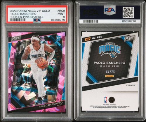 2023 Panini National VIP Party Gold Pack Paolo Banchero Pink Ice RC /75 PSA 9