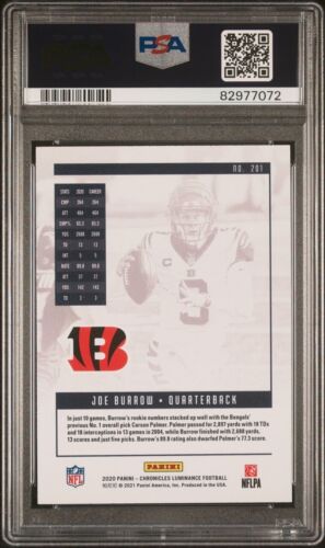 2020 Panini Chronicles Luminance #201 Joe Burrow Rookie RC PSA 9 Bengals