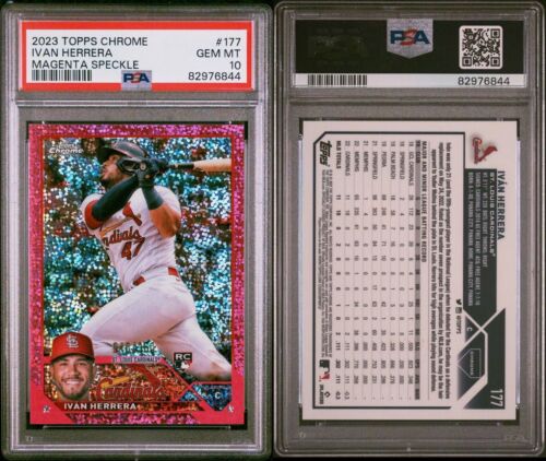 2023 Topps Chrome Ivan Herrera Rookie Magenta Speckle RC /350 PSA 10 Pop 1