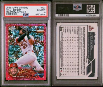 2023 Topps Chrome Ivan Herrera Rookie Magenta Speckle RC /350 PSA 10 Pop 1