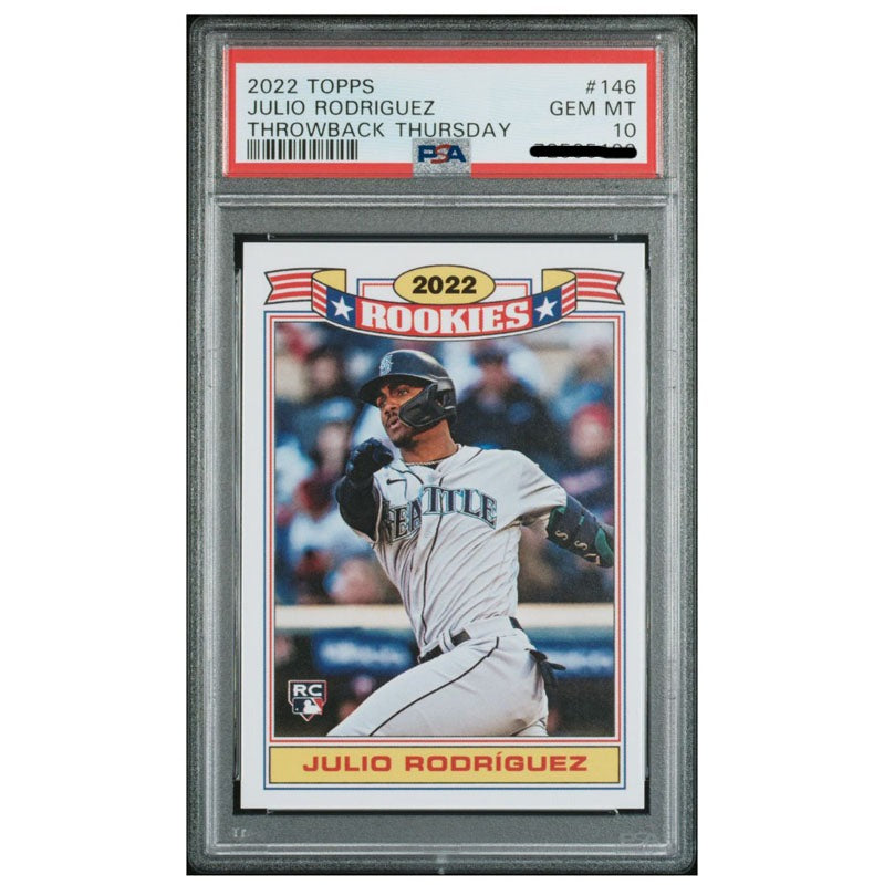 2022 Topps Throwback Thursday #146 Julio Rodriguez RC Rookie PSA 10 GEM MT