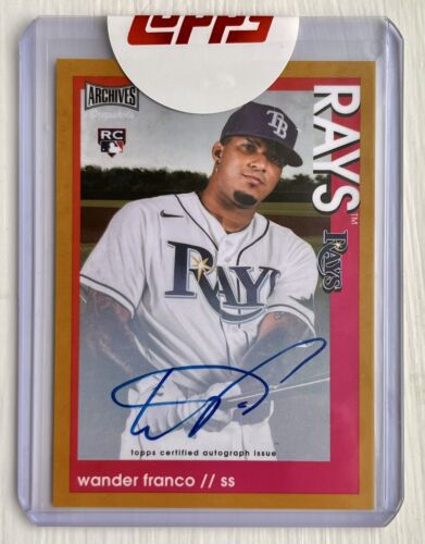 2022 Topps Archives Snapshots #42 Wander Franco Auto RC Rookie Gold /10 Rays