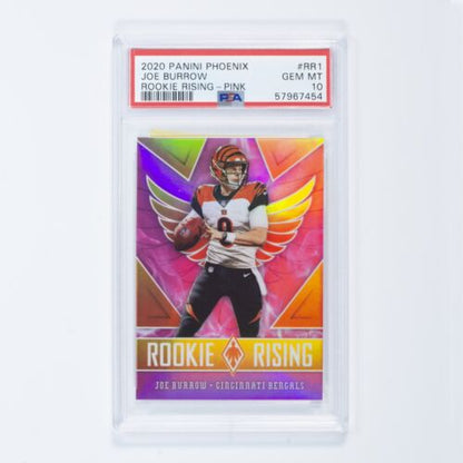 Joe Burrow 2020 Panini Phoenix Rookie Rising Pink RC 14/199 PSA 10 - Low Pop!