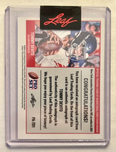 2023 Leaf Pro Set Tommy Devito RC Auto New York Giants Rookie Tommy Cutlets /246