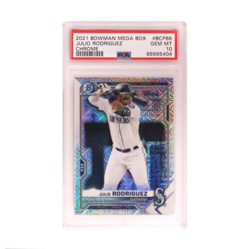 2021 BOWMAN CHROME PROSPECTS MEGA BOX JULIO RODRIGUEZ PSA 10 GEM MINT Mariners