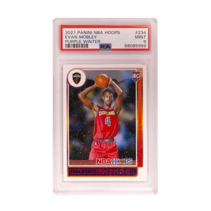 2021 Panini NBA Hoops Evan Mobley Purple Winter Rookie RC #234 PSA 9 Mint Cavs