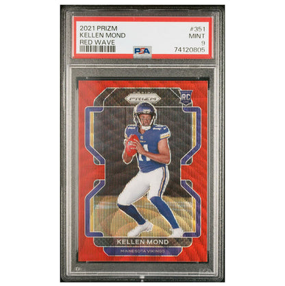 2021 Panini Prizm Red Wave #351 Kellen Mond /149 RC Mint PSA 9 Rookie