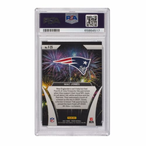 2021 Panini Prizm Fireworks #F25 Mac Jones Patriots RC Rookie PSA 10 GEM MINT