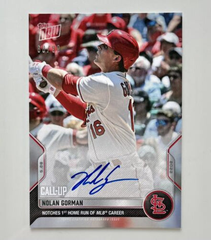 2022 MLB TOPPS NOW® Nolan Gorman Call-up Rookie Card 251A Auto /99 Cardinals