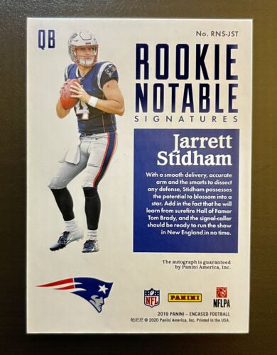 2019 Panini Encased Jarrett Stidham Rookie Notable On Card RC Auto /50 Raiders