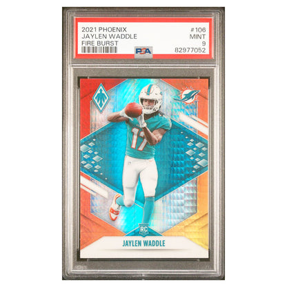 2021 Panini Phoenix Jaylen Waddle Fire Burst SP Rookie RC #106 PSA 9 Dolphins