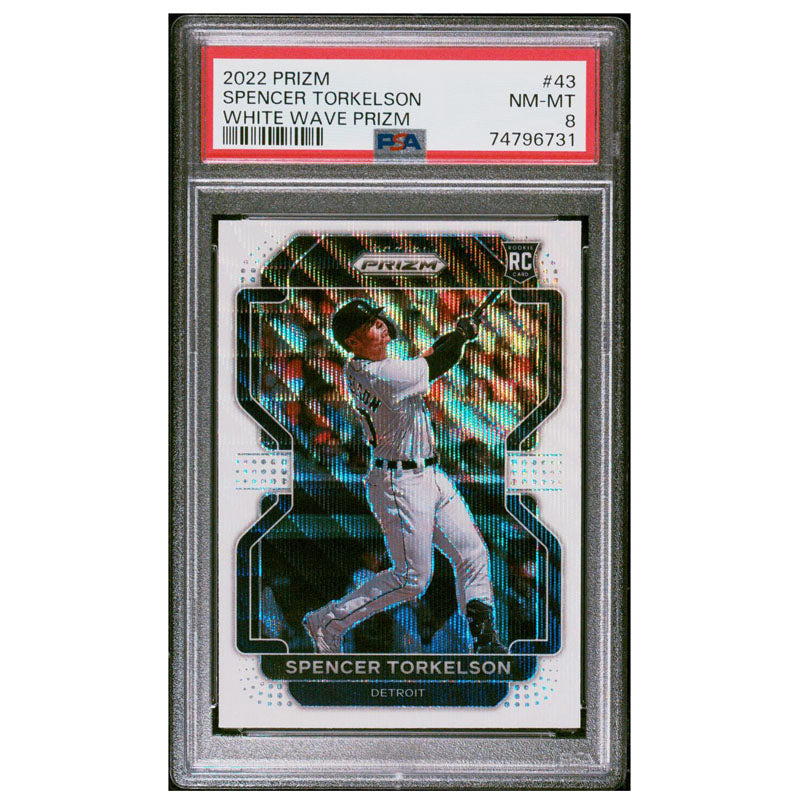 2022 Prizm Baseball Spencer Torkelson White Wave Prizm Rookie RC #43 PSA 8 Tiger