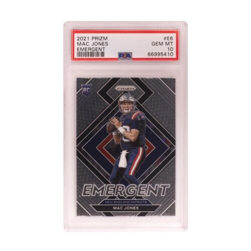 2021 Panini Prizm Emergent Mac Jones Rookie #E6 PSA 10 Gem Mint Patriots RC