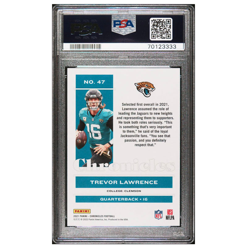 2021 Chronicles Trevor Lawrence Rookie Card RC Red /399 PSA 10 Gem Mint Jaguars