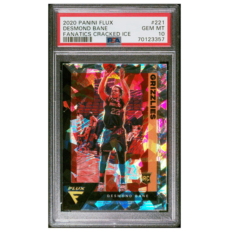 2020 Panini Flux Fanatics Cracked Ice Prizm #221 Desmond Bane RC Rookie PSA 10