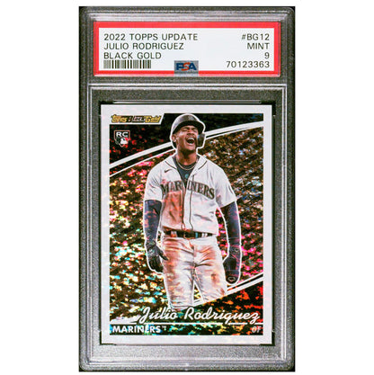 2022 Topps Update Black Gold Julio Rodriguez Rookie RC #BG12 PSA 9 MINT Mariners