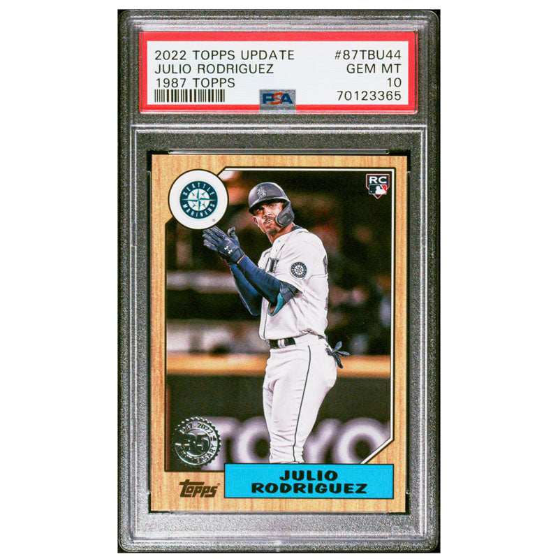 2022 Topps Update Julio Rodriguez 1987 35th Anniversary Rookie PSA 10 Mariners