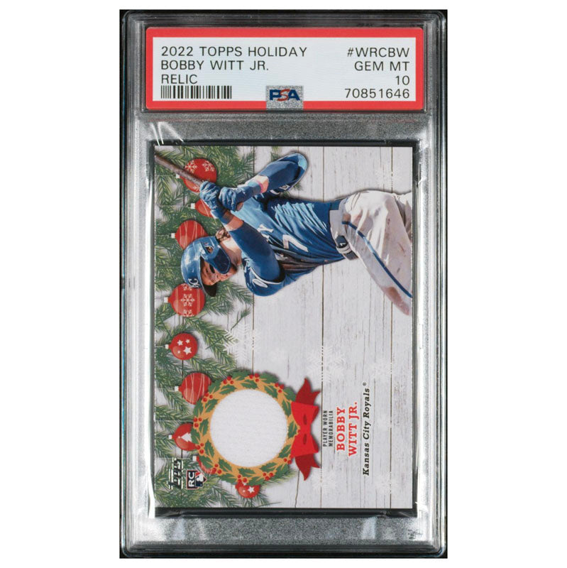 2022 Topps Holiday Relic Bobby Witt Jr #WRC-BW Gem Mint PSA 10 Royals Pop 2