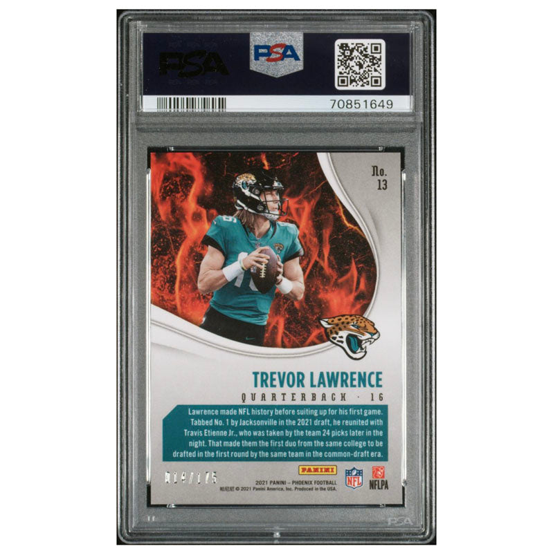 2021 Panini Phoenix Trevor Lawrence Heat Wave Pink Rookie RC /175 PSA 9 Low Pop