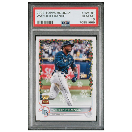 2022 Topps Holiday #HW181 Wander Franco Tampa Bay Rays RC Rookie PSA 10 GEM MINT