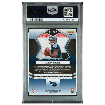 2022 Panini Mosaic Malik Willis Rookie RC Red Mosaic Prizm #302 Gem Mint PSA 10