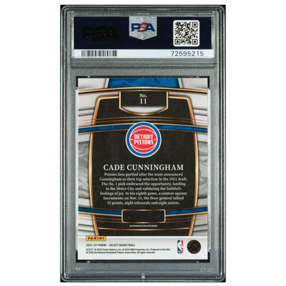 2021-22 Panini Select Basketball Cade Cunningham #11 Blue Mint PSA 9 Pistons