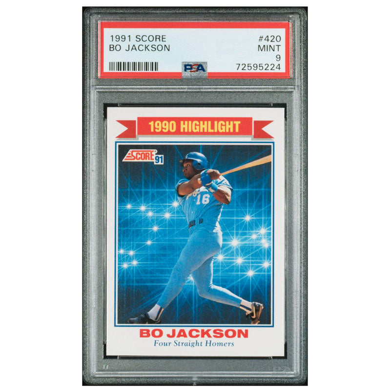 1991 Score Bo Jackson 1990 Highlights 4 Straight Homers Mint PSA 9 Royals #420