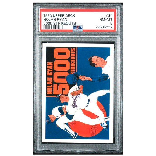 1990 Upper Deck Nolan Ryan 5000 Strikeouts #34 NM MT PSA 8