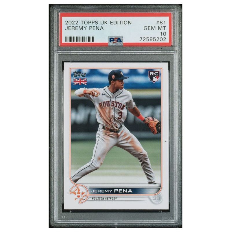 2022 Topps UK Edition Baseball Jeremy Pena RC Rookie #81 Gem Mint PSA 10 Low Pop