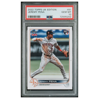 2022 Topps UK Edition Baseball Jeremy Pena RC Rookie #81 Gem Mint PSA 10 Low Pop