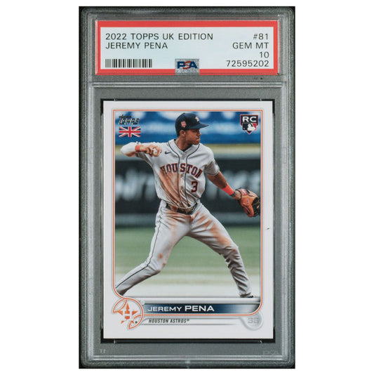 2022 Topps UK Edition Baseball Jeremy Pena RC Rookie #81 Gem Mint PSA 10 Low Pop