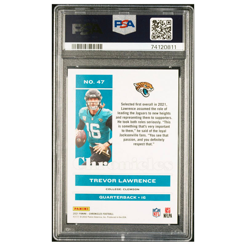 2021 Panini Chronicles Trevor Lawrence Pink #47 Rookie RC GEM MT PSA 10 Jaguars