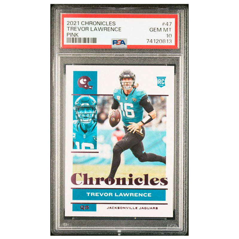 2021 Panini Chronicles Trevor Lawrence Pink #47 Rookie RC GEM MT PSA 10 Jaguars