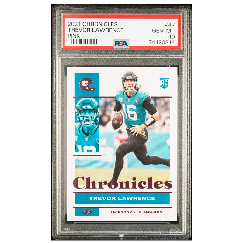 2021 Panini Chronicles Trevor Lawrence Pink #47 Rookie RC GEM MT PSA 10 Jaguars