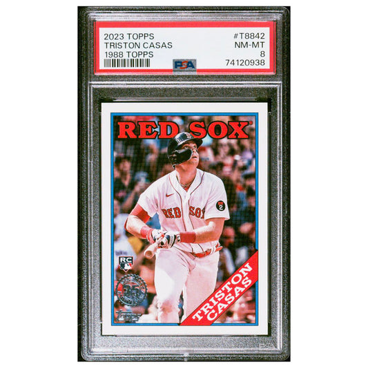 2023 Topps Series 1 Triston Casas #T8842 1988 Throwback RC PSA 8 Boston Red Sox