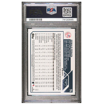 2023 Topps Series 1 Oswald Peraza RC Collectors Super Box Silver Foil PSA 10