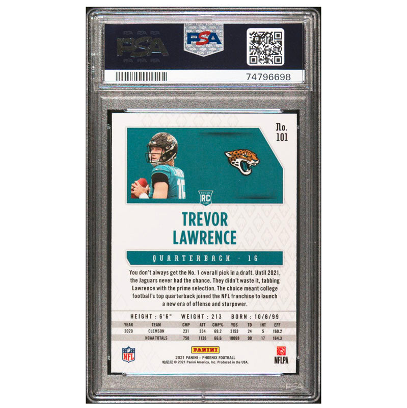 2021 Panini Phoenix Rookie Fire Burst Trevor Lawrence #101 PSA 8 RC Jaguars