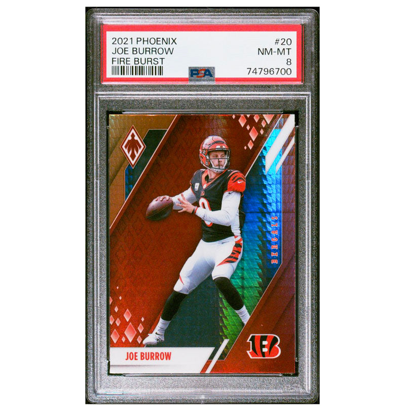 2021 Panini Phoenix Joe Burrow Fire Burst #20 PSA 8 Cincinnati Bengals