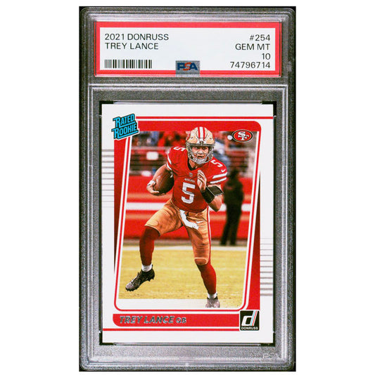 2021 Panini Donruss #254 Trey Lance Rated Rookie RC Gem Mint PSA 10 49ers