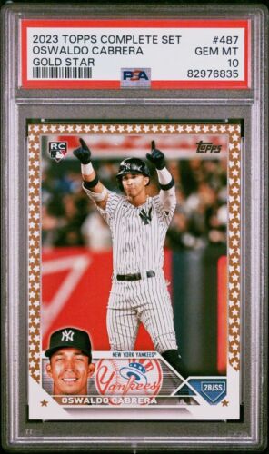 2023 Topps Complete Set Gold Star Oswaldo Cabrera RC PSA 10 Pop 1 Yankees Rookie