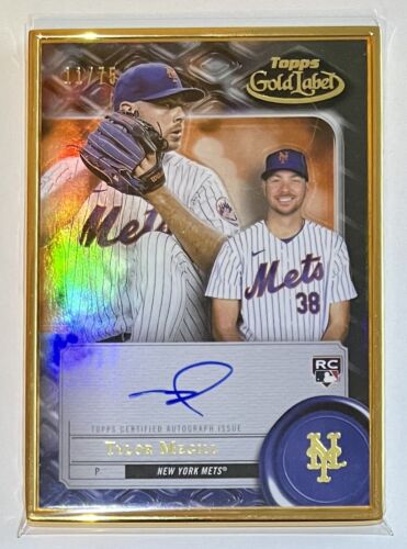 2022 Topps Gold Label Rookie RC Tylor Megill Gold Framed Auto /75 New York Mets